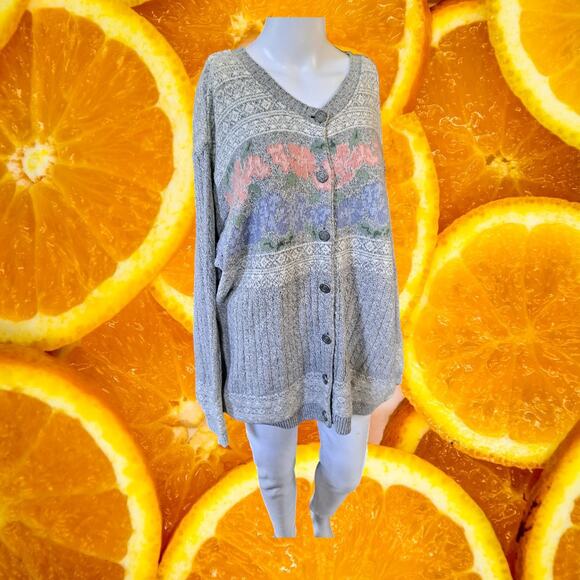 VTG Northern Reflections Grandma Chic Button Up Cardigan Size Large - Picture 1 of 7